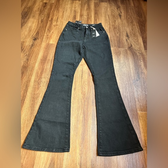 Forever 21 Black Wide Leg Flare Jeans size 25 - Picture 1 of 8